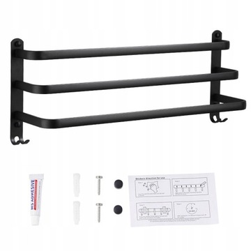 Вешалка для полотенец, 3-х ярусная, белый, 50СМ