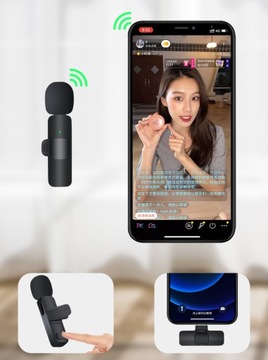 2x БЕСПРОВОДНОЙ МИКРОФОН / ПРИЕМНИК USB-C + АДАПТЕР ДЛЯ IPHONE