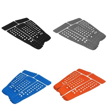 de-5 Pieces Square Grooved EVA Surfboard Skimboard Longboard Deck Grip Gray