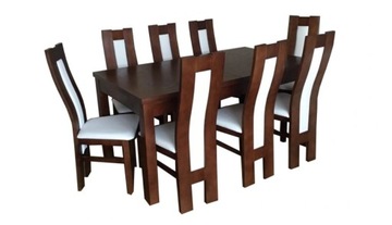 Komplet Stół Rozkładany Dąb 90x160/215 + 8 krzeseł
