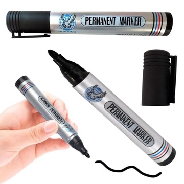 MARKER PISAK MAZAK FLAMASTER PERMANENTNY TRWAŁY OKRĄGŁY CZARNY WODOODPORNY