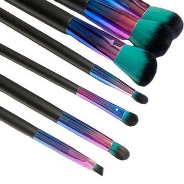 ZESTAW pędzelki do makijażu pędzle 7szt rainbow