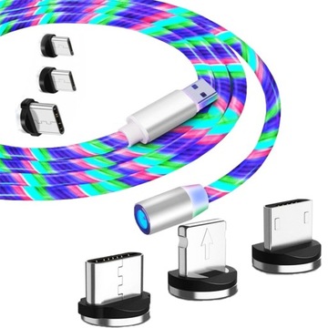 KABEL MAGNETYCZNY ŚWIECĄCY MICRO TYP-C do IPHONE