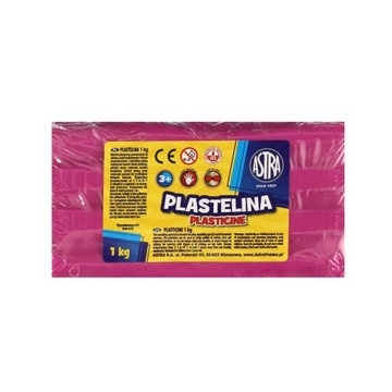 Plastelina 1kg różowa Astra