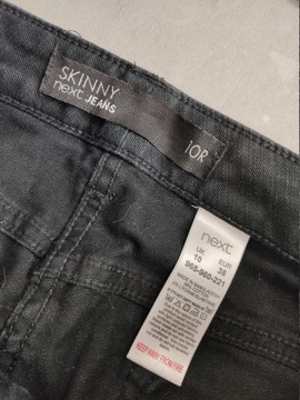 NEXT Jeansowe SPODNIE SKINNY Czarne rozm. 38 UK 10