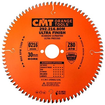 CMT Piła tarczowa do drewna laminatu 216x30mm 80z
