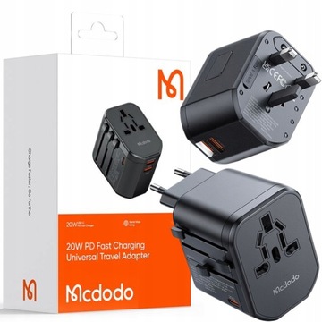 Ładowarka podróżna Mcdodo, zasilacz USB, 20W, Eu Us Uk