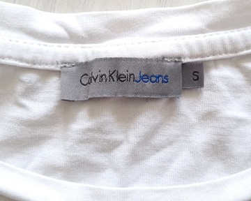 CALVIN KLEIN JEANS BIG LOGO T-Shirt Damska Bawełniana Koszulka S