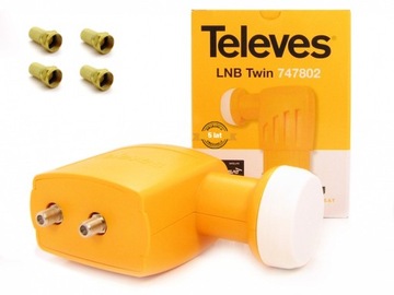 Konwerter Twin LNB HD 4K 8K TELEVES ref. 7478 SAT + WTYKI F
