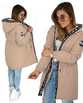 PARKA PRZEJŚCIOWA KURTKA kaptur PASSION beż XS