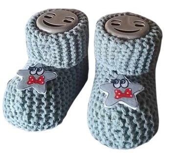 Wełniane skarpetki BUCIKI niemowlęce r 16-18 0-3M