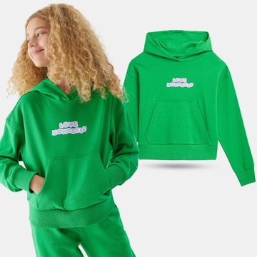 BLUZA DZIEWCZĘCA 4F DRESOWA Z KAPTUREM AW23F645