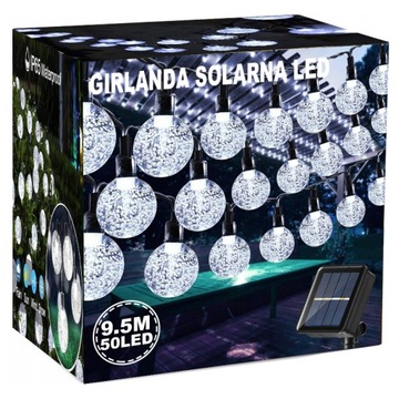 GIRLANDA SOLARNA OGRODOWA LAMPKI SOLARNE ŻARÓWKI