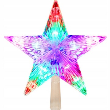 Gwiazda LED czubek na choinkę MULTIKOLOR 19cm