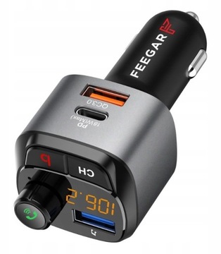 FM-передатчик FEEGAR BT QC3.0, комплект громкой связи