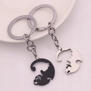 Брелок Инь Ян 2 Коты любят партнерство Пара набор