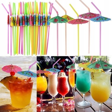 Color Mixing Party Disposable Straws Tropical