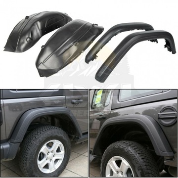 Высокие расширители крыльев и подсветка колесных арок для Jeep Wrangler JL