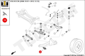 ВИНТ ДЛЯ ИЗВЛЕЧЕНИЯ ВТУЛКИ С РЕЗЬБОВОЙ ГАЙКОЙ FORD MAZDA VOLVO