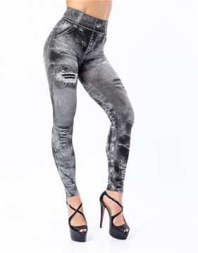 STYLOWE ELASTYCZNE LEGGINSY ZE SZWEM Sportyspodnie