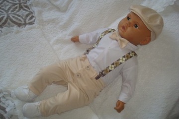 БЕЖЕВЫЙ КОМПЛЕКТ ЛЕТНЕЙ ОДЕЖДЫ /КРЕЩЕНИЕ/СВАДЬБА/ 74