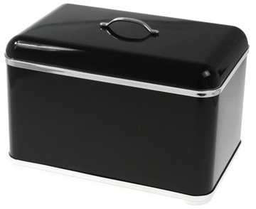 БОЛЬШАЯ ЧЕРНАЯ ХЛЕБОПЕЧКА С КРЫШКОЙ СТАЛЬ МЕТАЛЛ ЭМАЛЬ ДЛЯ ХЛЕБА ХЛЕБ