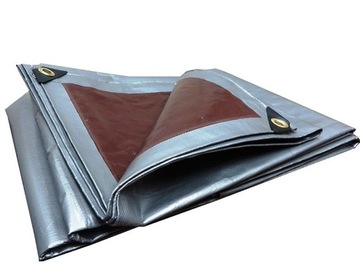 PLANDEKI PLANDEKA 6x12m SREBRNO-BRĄZOWA 210g
