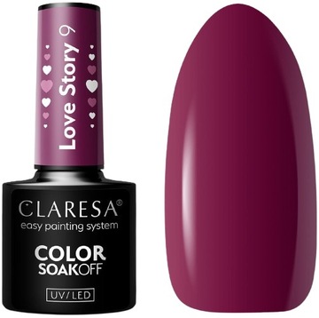 LAKIER HYBRYDOWY LOVE STORY 9 -5g CLARESA Bordowy