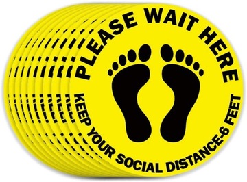 ZESTAW NAKLEJKI DYSTANS BEZPIECZNA ODLEGŁOŚĆ 8 SZT