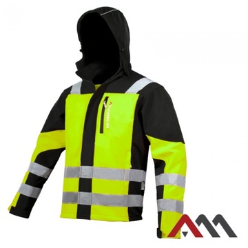 Fluorescencyjna Kurtka Softshell CLASSIC-VIS z Odblaskami żółta XXL