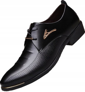 WYGODNE ELEGANCKIE MĘSKIE WIZYTOWE BUTY SKORZANE C