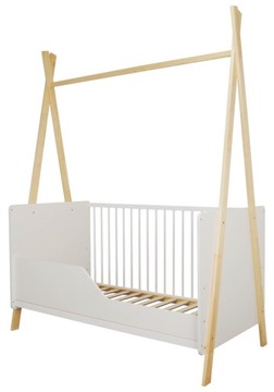 ДЕТСКАЯ ДЕРЕВЯННАЯ кроватка С ПЕРИЛАМИ, ДИВАН 140x70 TIPI