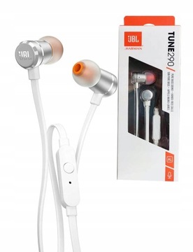 ORYGINALNE SŁUCHAWKI DOKANAŁOWE / JBL TUNE 290 / T290 SREBRNE