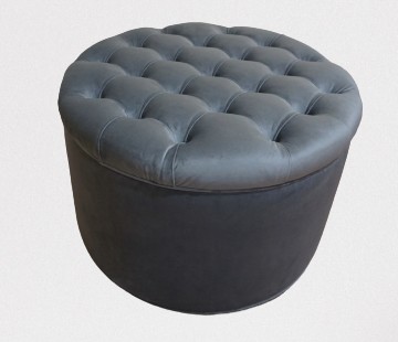 Okrągła Pufa OTWIERANA, głęboko pikowana 60cm.