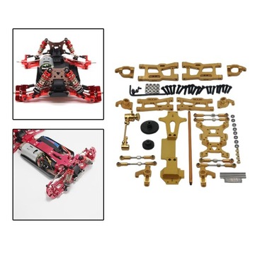 Zestaw metalowy do modernizacji RC w skali 1:14 do WLtoys CZERWONY