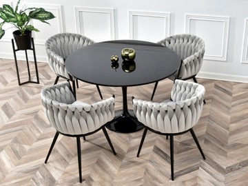 ЭЛЕГАНТНЫЙ ВНЕВРЕМЕННЫЙ ОБЕДЕННЫЙ СТУЛ КАЧЕСТВА ROSA GREY - ЧЕРНЫЙ