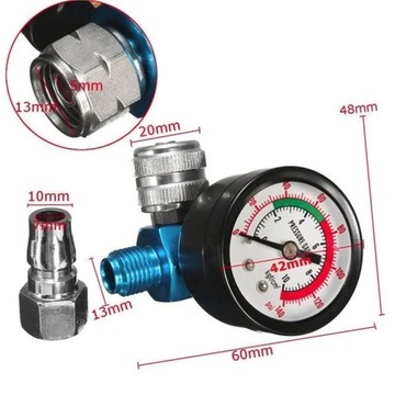REDUKTOR CIŚNIENIA POWIETRZA PISTOLETU LAKIERNICZEGO 1/4 REGULATOR