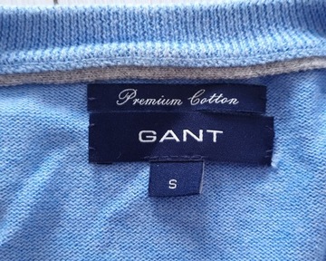 GANT 83072 V-NECK PREMIUM COTTON MĘSKI BAWEŁNIANY SWETER S