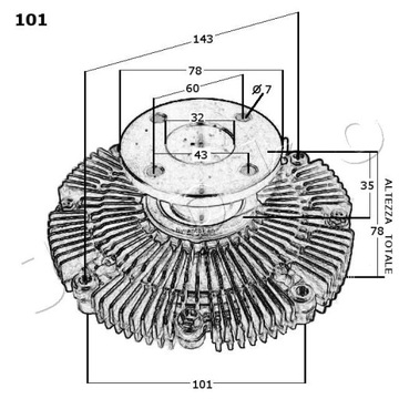JAPKO 36101 SPOJKA VENTILÁTOR CHLAZENÍ