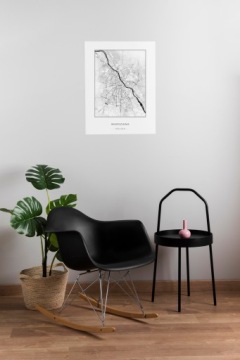 СОВРЕМЕННАЯ ПЛАКАТНАЯ КАРТА ВАРШАВЫ А4 ВАРШАВА