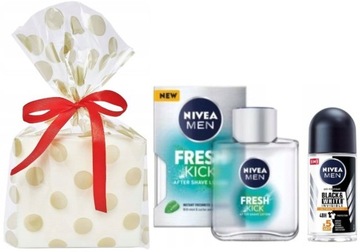Nivea FRESH Kick zestaw prezent dla mężczyzny Woda po goleniu +Kulka
