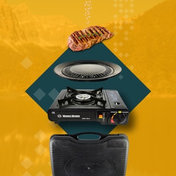 ПОРТАТИВНАЯ ПОЛЕВАЯ ГАЗОВАЯ ТУРИСТИЧЕСКАЯ ПЛИТА + ГРИЛЬ + БАЛЛОН С КАРТРИДЖЕМ 4x 2в1