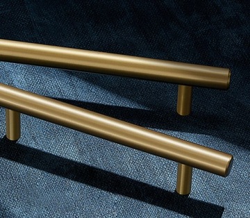 Мебельная ручка для рейлинга матовое золото 192 мм