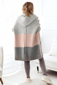 Стильный СВИТЕР Кардиган с капюшоном Польша