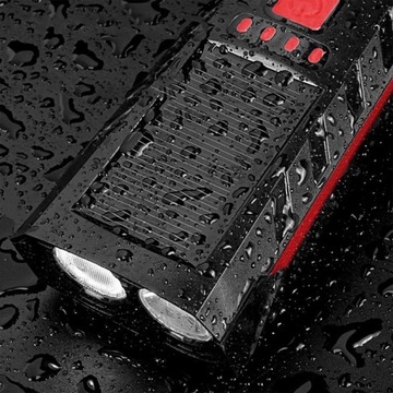 ВЕЛОСИПЕДНАЯ ЛАМПА СОЛНЕЧНАЯ НАБОР СВЕТОДИОДОВ НА РУЛЕ ГРОМКИЙ ЗВОНОК