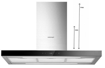 СТЕКЛЯННАЯ вытяжка для дымохода 90см СТАЛЬНЫЕ Часы