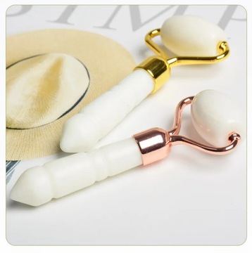 Small White Jade Roller Facial Beauty Device Facial Massage Lifting Roller