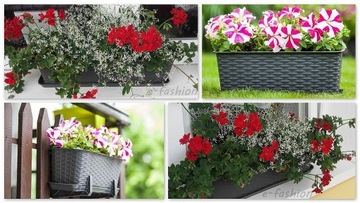 БАЛКОННЫЙ ЯЩИК, ЦВЕТОЧНЫЙ ВАЗ, узор из ротанга, 40 см, КОРИЧНЕВЫЙ