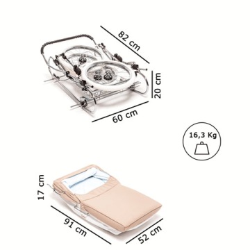 ГОНДОЛЬНАЯ КОЛЯСКА ARRUE CLASSIC ELEGANCE, бело-розовая