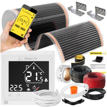 ZESTAW Mission Air Folia Mata Grzewcza PODCZERWIEŃ 50cm I 160W/m² 8m² PTC